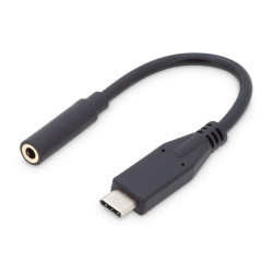 Digitus AK-300321-002-S Adaptador/conversor de audio USB-C, USB-C/conector - clavija/toma de 3,5 mm, 0,2 m, USB C, 3,5mm,