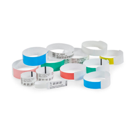 Zebra 10018857 Z-Band UltraSoft Wristband, Blanco, Sintético, Transferencia térmica, Zebra, 25 x 178 mm, 12,7 cm
