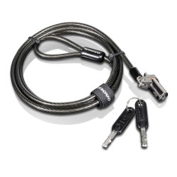 Lenovo 0B47388 0B47388, 1,5 m, Kensington, Llave plana, Acero al carbón, Negro, Carbón vegetal