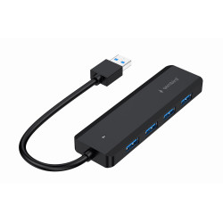 Gembird UHB-U3P4P-02 UHB-U3P4P-02, USB 3.2 Gen 1 (3.1 Gen 1) Type-A, USB 3.2 Gen 1 (3.1 Gen 1) Type-A, 5000 Mbit/s, Negro, 0,15 2
