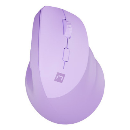NATEC NMY-2258 Crake 2, mano derecha, Diseño vertical, Óptico, RF Wireless + Bluetooth, 2400 DPI, Lavanda