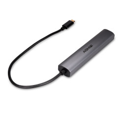 Lindy 43384 43384, USB Tipo C, USB 3.2 Gen 2 (3.1 Gen 2) Type-C, 10000 Mbit/s, Gris, Aluminio, Plástico, 0,255 m 2