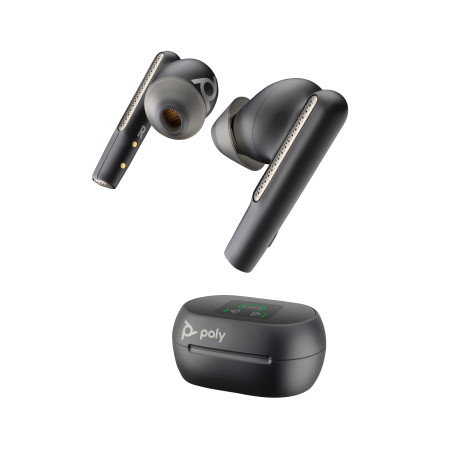 HP Poly 7Y8H0AA Intrauriculares Poly Voyager Free 60+ UC M color Negro Carbono +Adaptador USB-C BT700 +Estuche de carga con