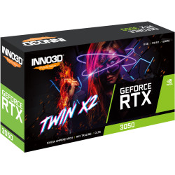 INNO3D N30502-08D6-1711VA41 GeForce RTX 3050 Twin X2, GeForce RTX 3050, 8 GB, GDDR6, 128 bit, 7680 x 4320 Pixeles, PCI Express 2