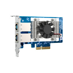 QNAP QXG-10G2T QXG-10G2T, Interno, Alámbrico, PCI Express, Ethernet, 10000 Mbit/s, Verde