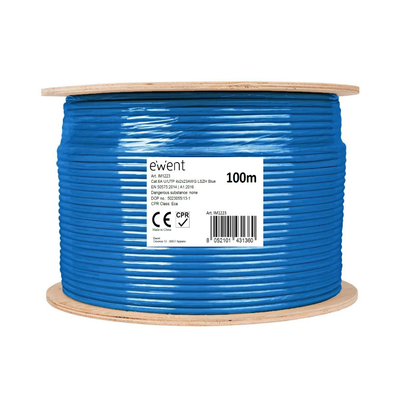 Ewent IM1223 IM1223, 100 m, Cat6a, U/UTP (UTP), Azul