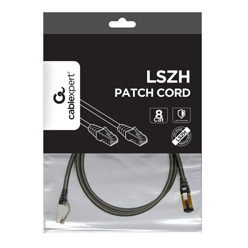 Gembird PP8-LSZHCU-BK-1.5M PP8-LSZHCU-BK-1.5M, 1,5 m, Cat8, S/FTP (S-STP), RJ-45, RJ-45, Negro