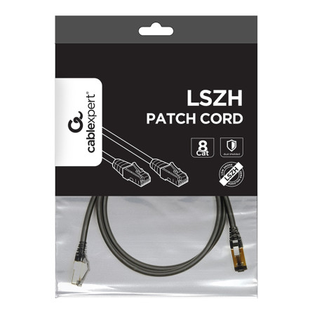 Gembird PP8-LSZHCU-BK-1.5M PP8-LSZHCU-BK-1.5M, 1,5 m, Cat8, S/FTP (S-STP), RJ-45, RJ-45, Negro
