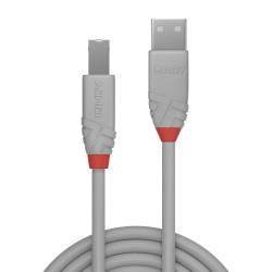 Lindy 36683 36683, 2 m, USB A, USB B, USB 2.0, 0,48 Gbit/s, Gris 2