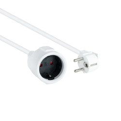 Nanocable 10.22.0605-W Cable de Alimentación Alargador, Blanco, 5 m, 5 m, Interior, Tipo F, Type F (CEE 7/4), Angular, 1,5 mm²