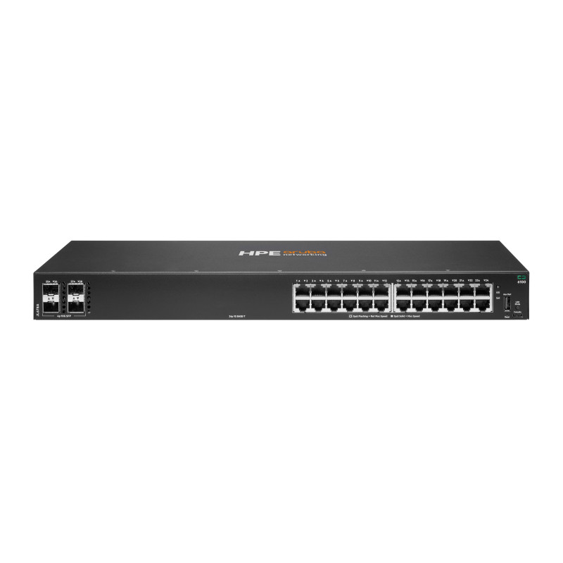 HPE JL678A Aruba Networking CX 6100 24G 4SFP+ Switch, Gestionado, L3, Gigabit Ethernet (10/100/1000), Montaje en rack, 1U