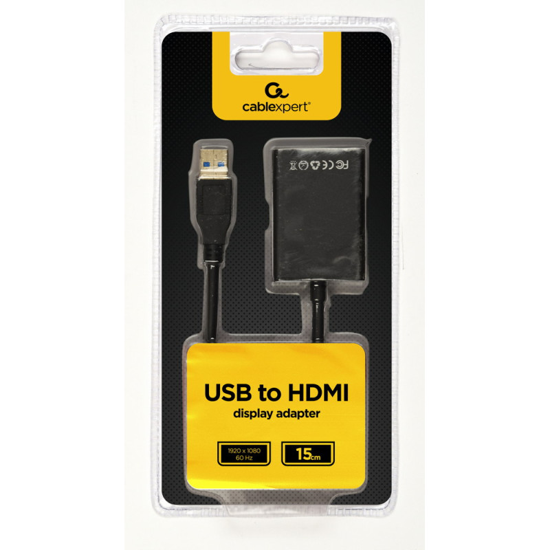 Gembird A-USB3-HDMI-02 A-USB3-HDMI-02, 1920 x 1080 Pixeles