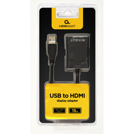 Gembird A-USB3-HDMI-02 A-USB3-HDMI-02, 1920 x 1080 Pixeles