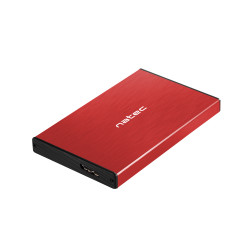 NATEC NKZ-1279 Rhino GO, Carcasa de disco duro/SSD, 2.5", Serial ATA III, 6 Gbit/s, Conexión USB, Rojo