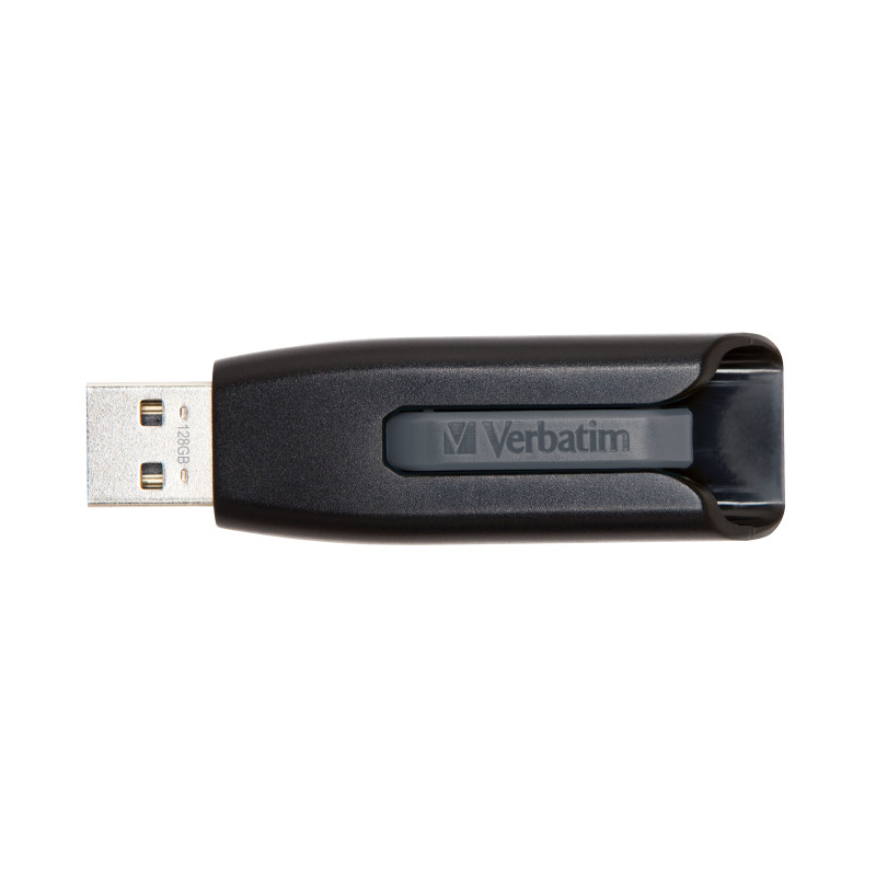 Verbatim 49189 V3 - Unidad USB 3.0 128 GB - Negro, 128 GB, USB tipo A, 3.2 Gen 1 (3.1 Gen 1), 80 MB/s, Deslizar, Negro