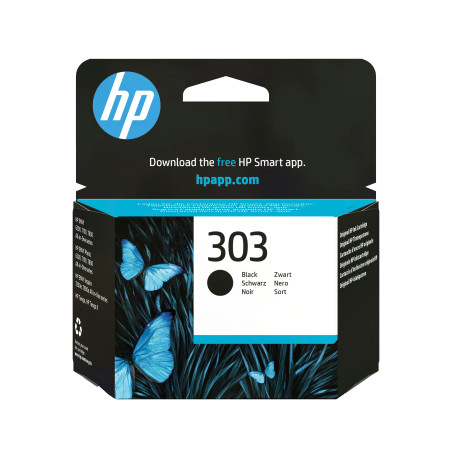 HP T6N02AE Cartucho de tinta Original 303 negro, Estándar, Negro, Tinta a base de pigmentos, 1 pieza(s), 200 páginas, Pack