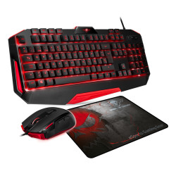 Spirit of Gamer SOG-3IN1-ES Pro MK3, Alámbrico, USB, Interruptor de membrana, QWERTY, LED, Negro