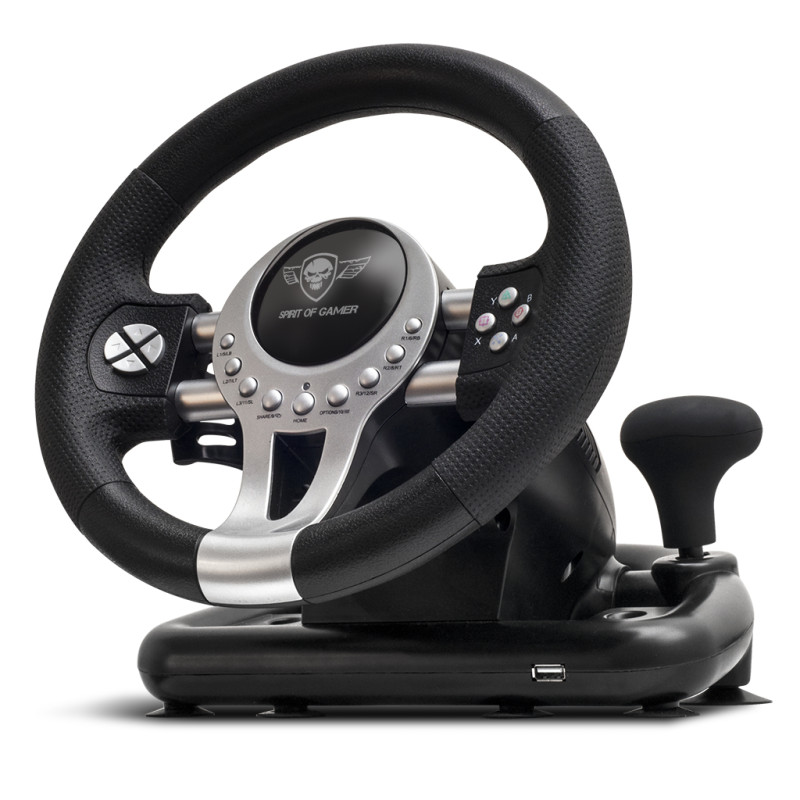 Spirit of Gamer SOG-RWP2 Race Wheel Pro 2, Volante + Pedales, PC, PlayStation 4, Playstation 3, Xbox One, Digital, 180°,