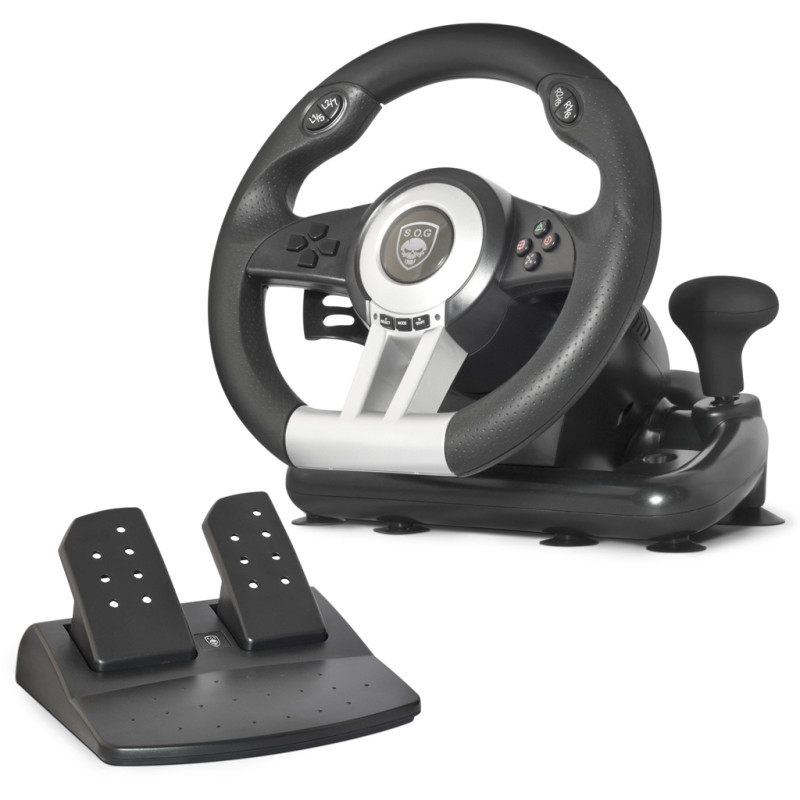 Spirit of Gamer SOG-RWP Race Wheel Pro, Volante + Pedales, PC, Playstation 2, Playstation 3, Botón modo, Botón Seleccionar,