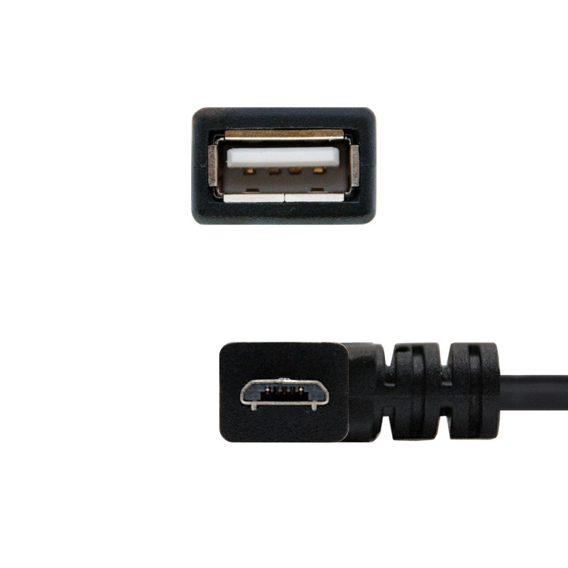 Nanocable 10.01.3600 CABLE USB 2.0 OTG ACODADO, TIPO MICRO B/M-A/H, NEGRO, 15 CM, 0,15 m, Micro-USB B, USB A, USB 2.0,