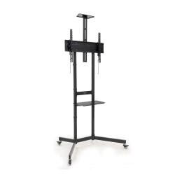 TooQ FS1151M-B “NEFERTITI” Soporte de suelo con Ruedas para pantallas de 37”-70”, Negro, 177,8 cm (70"), 100 x 100 mm,