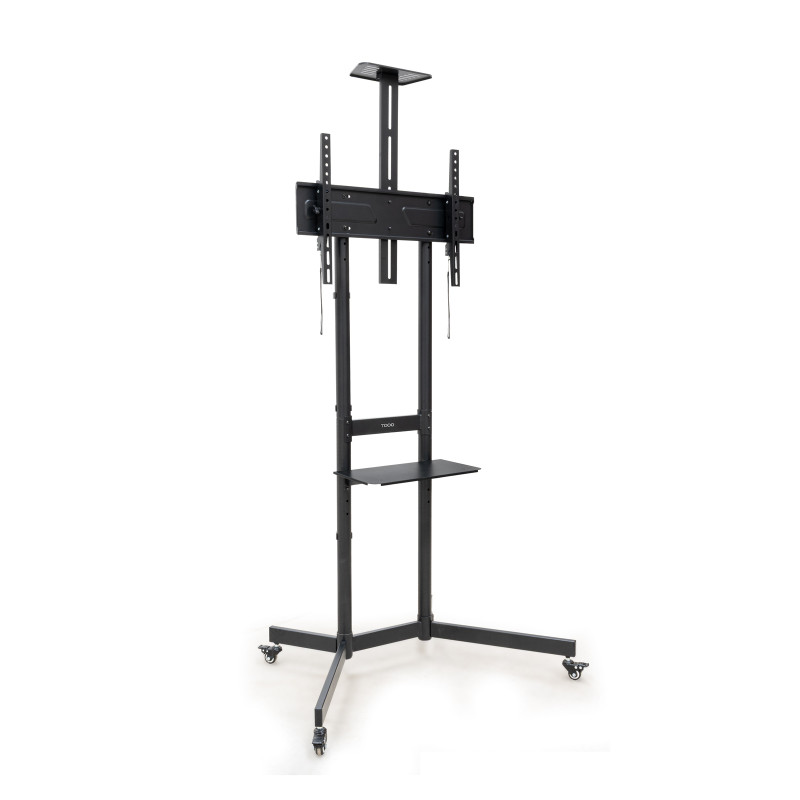 TooQ FS1151M-B “NEFERTITI” Soporte de suelo con Ruedas para pantallas de 37”-70”, Negro, 177,8 cm (70"), 100 x 100 mm,