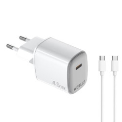 Celly UPTC1USBC45WCTC UPTC1USBC45WCTC, Interior, Corriente alterna, USB, 2 m, Blanco