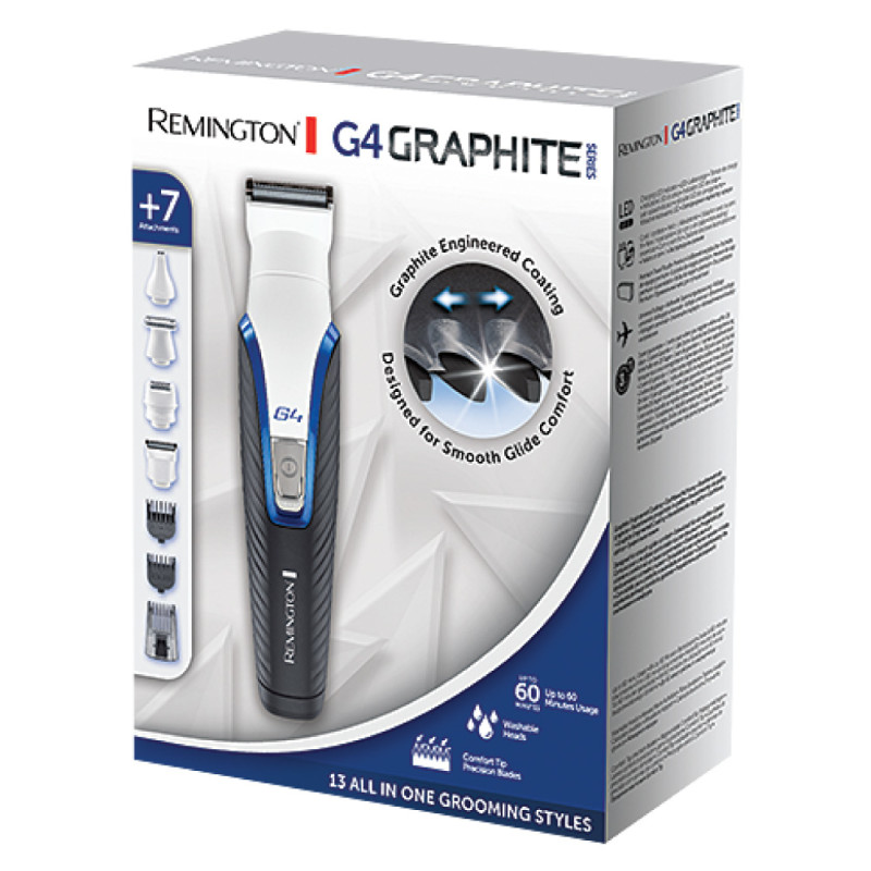 Remington 43247 560 100 G4 Graphite, Negro, Azul, Blanco, 0,2 mm, Universal, Barba, Nariz, Batería, 60 min