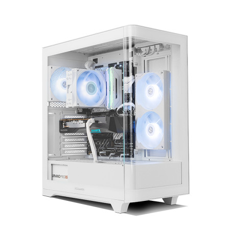 NOX NXHUMMERETHERWH Hummer ETHER, Midi Tower, PC, Blanco, ATX, ITX, Mini-ATX, SPCC, Acero, Vidrio templado, Juego