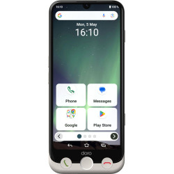 Doro 8905 Aurora A30, 15,5 cm (6.1"), 6 GB, 128 GB, 50 MP, Android 14, Negro, Blanco