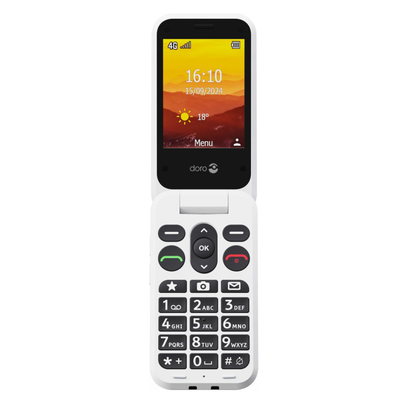 Doro 8757 Leva L20, Concha, SIM única, 7,11 cm (2.8"), 2 MP, 1150 mAh, Rojo, Blanco