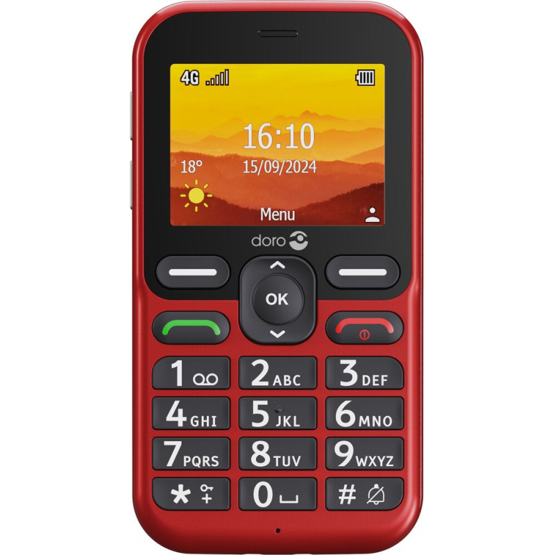 Doro 8754 Leva L10, Barra, SIM única, 6,1 cm (2.4"), 2 MP, 1150 mAh, Rojo