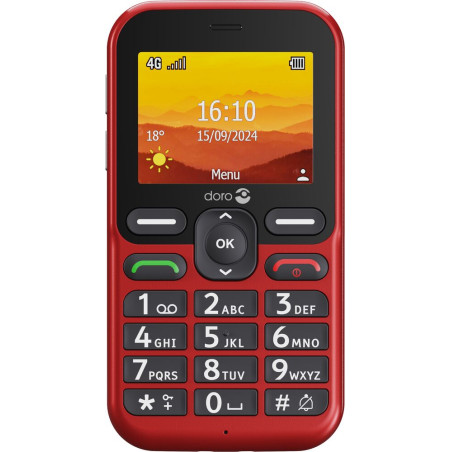 Doro 8754 Leva L10, Barra, SIM única, 6,1 cm (2.4"), 2 MP, 1150 mAh, Rojo