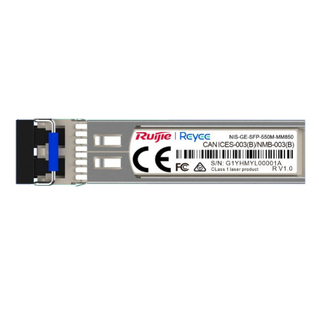 Ruijie Networks NIS-GE-SFP-550M-MM850 NIS-GE-SFP-550M-MM850, Fibra óptica, 1000 Mbit/s, SFP, LC, 50/125 µm, SX
