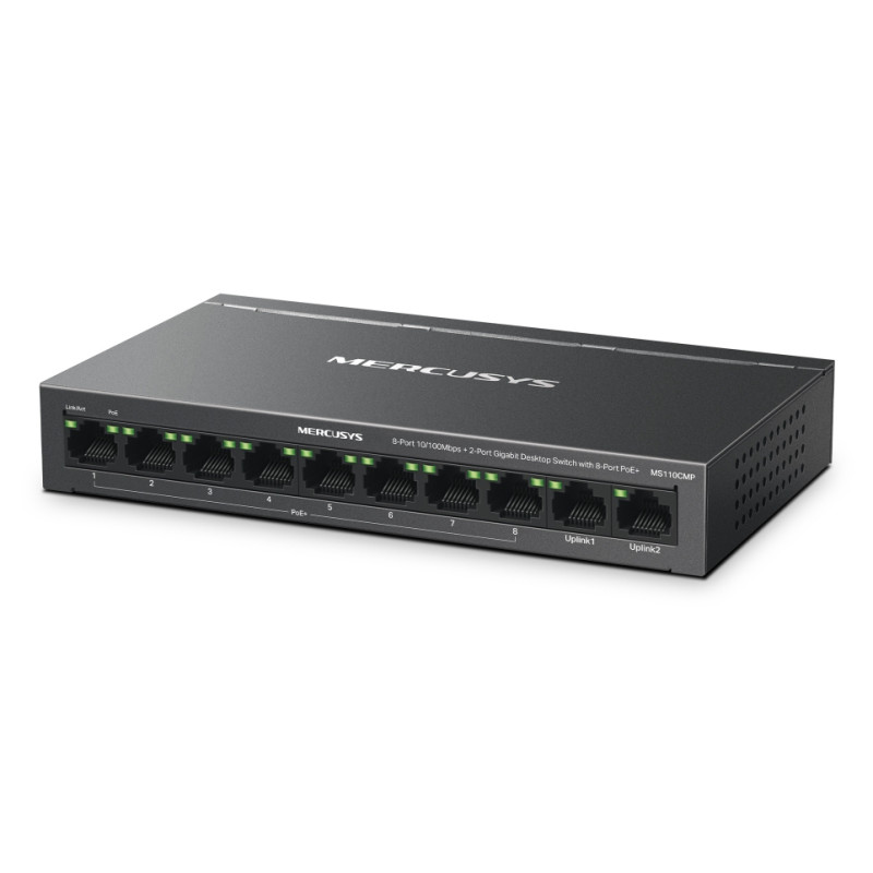 Mercusys MS110CP MS110CP, Fast Ethernet (10/100), Bidireccional completo (Full duplex), Energía sobre Ethernet (PoE), Montaje