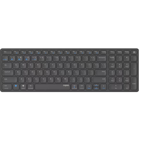 Rapoo 00215871 00215871, Completo (100%), Inalámbrico, RF Wireless + Bluetooth, QWERTY, Negro