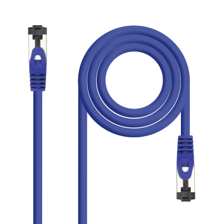 Nanocable 10.20.2000-BL Cable de Red Latiguillo Cat.8.1 2GHz LSZH SSTP AWG26, Azul, 0,5 m, 0,5 m, Cat8.1, S/FTP (S-STP), RJ-45,