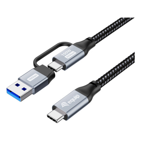 Equip 128431 128431, 1 m, USB A/USB C, USB C, USB 3.2 Gen 2x2, 20 Gbit/s, Negro