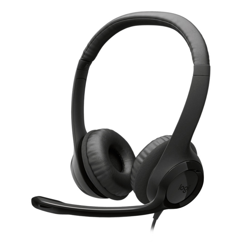 Logitech 981-001576 Auriculares con Cable H390 para PC/Portátil, Auriculares Estéreo con Micrófono con Supresión de Ruido,