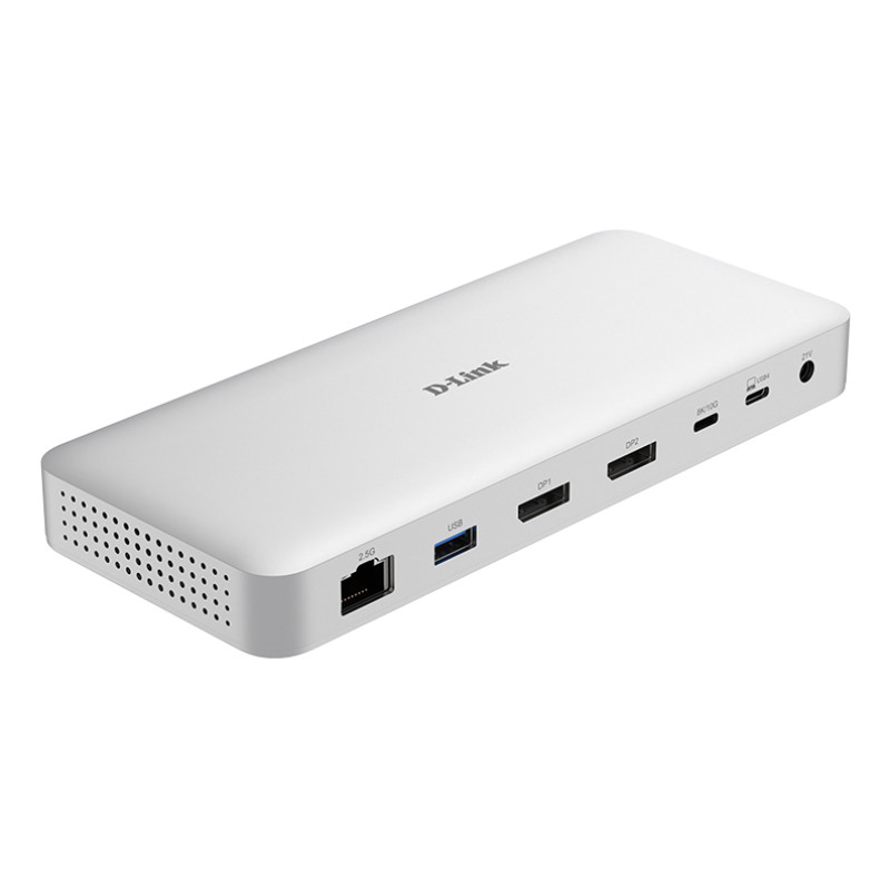 D-Link DUF-901/E DUF-901/E, Alámbrico, USB4, 100 W, 10,100,1000,2500 Mbit/s, Gris, 40 Gbit/s