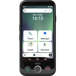 Doro 380533 Aurora A10, 11,4 cm (4.5"), 4 GB, 64 GB, 13 MP, Android 14, Negro