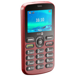 Doro 8712 1880, Barra, SIM única, 6,1 cm (2.4"), Bluetooth, 1000 mAh, Rojo 2