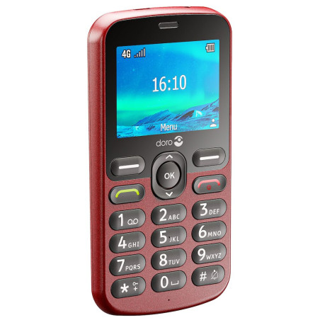Doro 8712 1880, Barra, SIM única, 6,1 cm (2.4"), Bluetooth, 1000 mAh, Rojo
