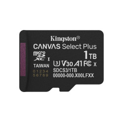 Kingston Technology SDCS3/1TBSP 1TB micSDXC Canvas Select Plus Gen3 150R A1 (Adaptador de SD no incluido), 1 TB, MicroSDXC,