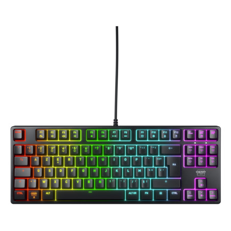 CHERRY CX-K4V2-RGB-TKL-R-FRA K4V2 TKL, Alámbrico, USB, Interruptor mecánico, AZERTY, LED RGB, Negro
