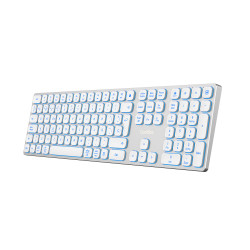CoolBox COO-TEW02-BKW TECLADO INALAMBRICO RETROILUMINADO MOONLIGHT KEY B431 USB-C+BT5.1+RF2.4G BLANCO DE ALUMINIO, USB + RF
