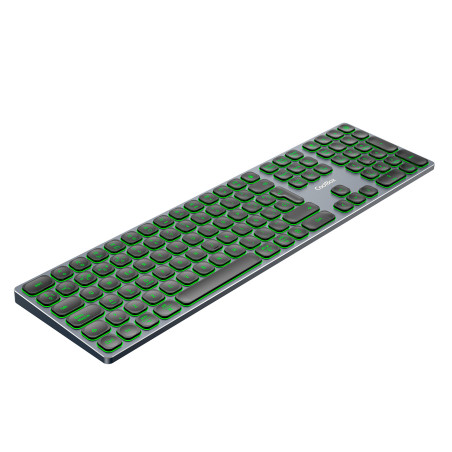 CoolBox COO-TEW02-BKB TECLADO INALAMBRICO RETROILUMINADO MOONLIGHT KEY B431 USB-C+BT5.1+RF2.4G GRIS OSCURO DE ALUMINIO, USB +