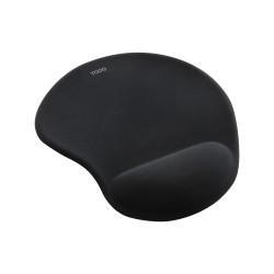 TooQ TQMP1001-B Alfombrilla para ratón ergonómica con reposamuñecas de gel, Negro, Negro, Monocromo, Tela, Gel, Camiseta,