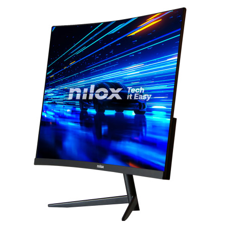 Nilox NXM24CRV2001 MONITOR 23 8 CURVO 200HZ HDMI DP, 60,5 cm (23.8"), 1920 x 1080 Pixeles, Full HD, LCD, 1 ms, Negro