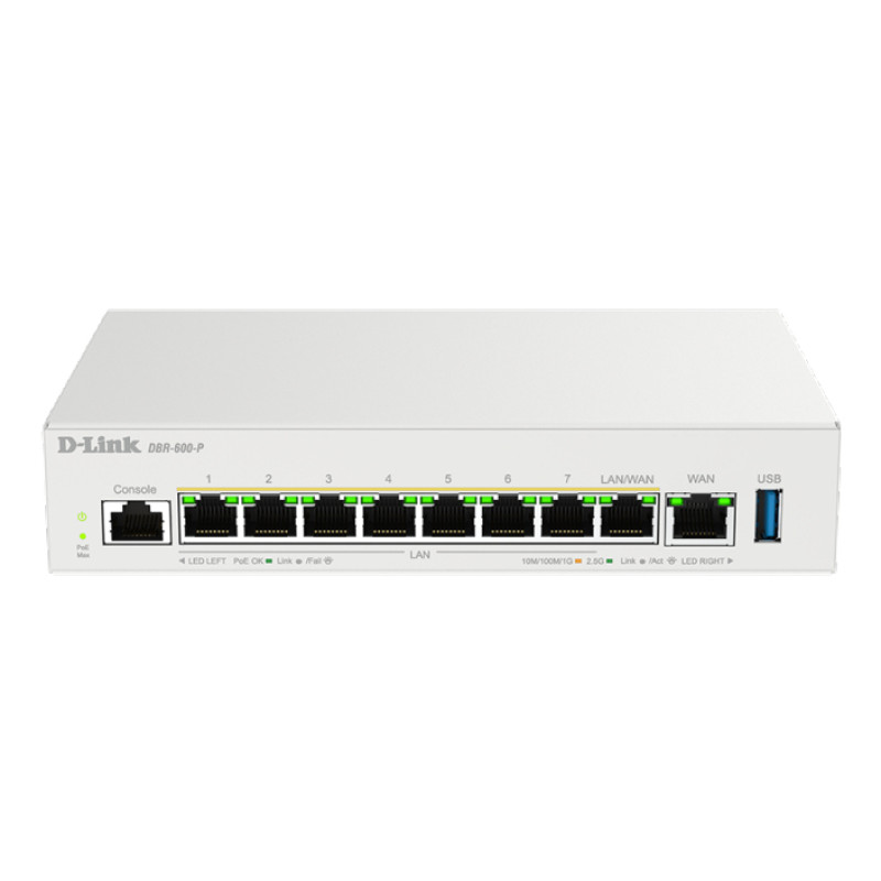 D-Link DBR-600-P/E DBR-600-P/B, Ethernet WAN, 2.5 Gigabit Ethernet, Blanco